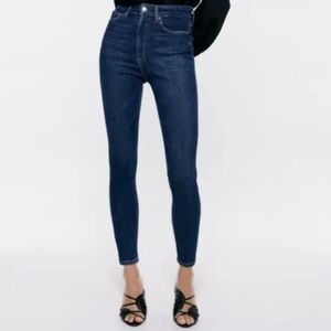 ZARA High Waisted Skinny Jeans Denim Blue SIZE 4